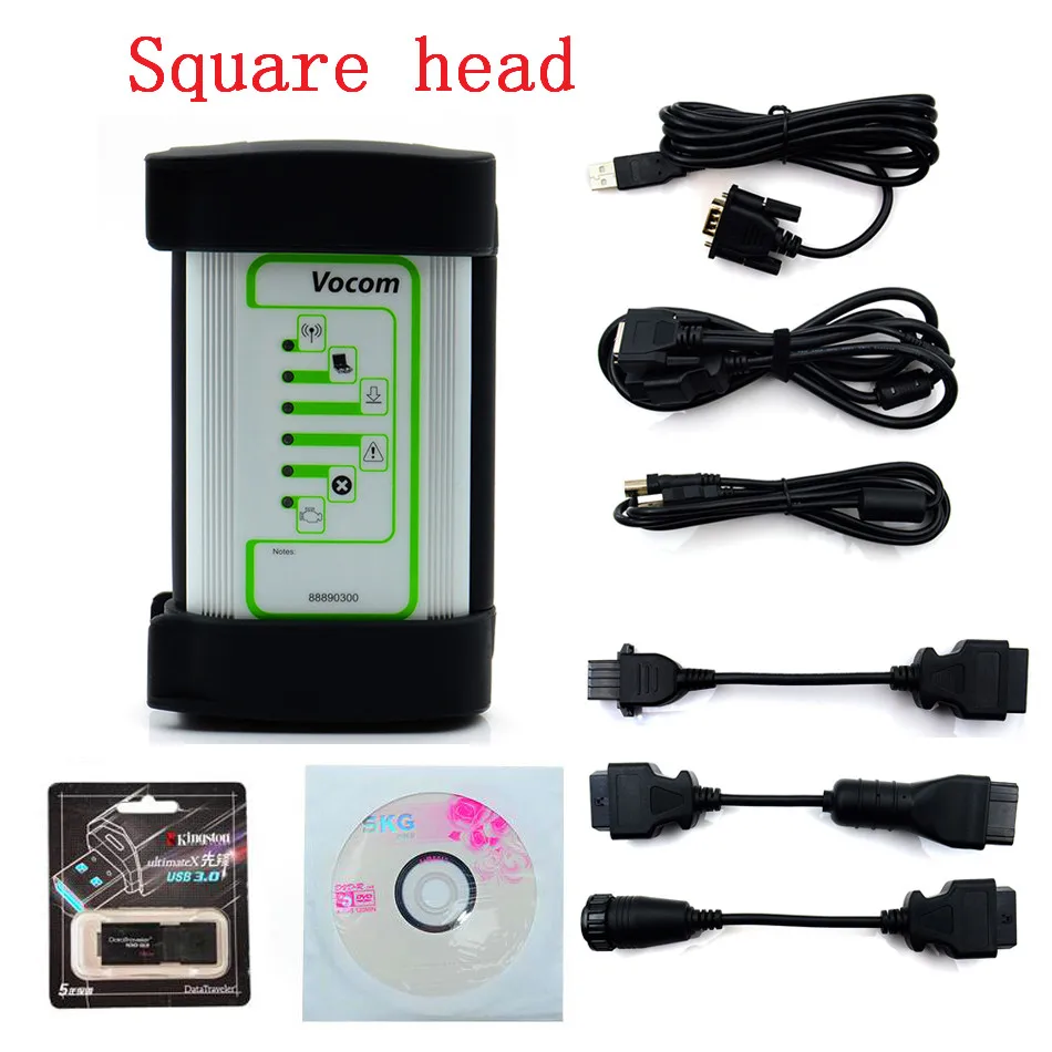 round head Для Volvo 88890300 Vocom интерфейс для Volvo/UD/Mack Vocom 88890300 AutoTruck диагностический инструмент - Цвет: round head