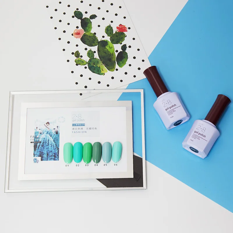 BOZLIN 6 шт./компл. коралловый зеленый серии гель лак для ногтей 15 мл био Гели Soak Off