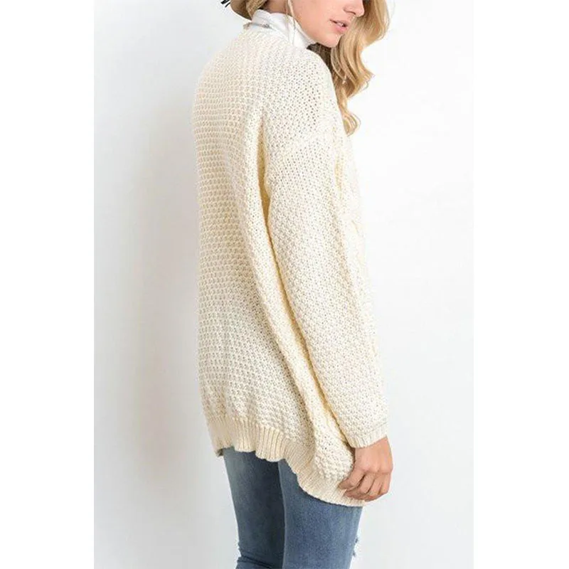 New Women's Casual Sweet Long Sleeve Open Front Chunky Warm Cardigans Cozy Sweater Plus |