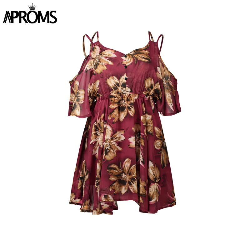 Aproms Vestidos летнее платье с цветочным принтом в стиле бохо, сексуальное элегантное платье с высокой талией, Свободные повседневные платья, женские пляжные вечерние Сарафаны - Цвет: Pattern3