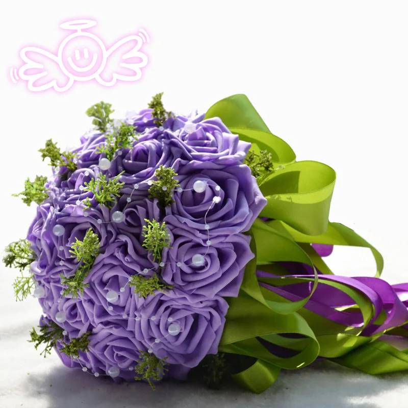 

Свадебные аксессуары с фиолетовыми цветами и бусинами для невесты, 23 шт., D168