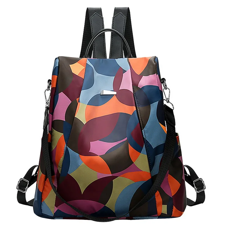 FOLWER Litthing Sac Mochila рюкзак женский Оксфорд Многофункциональный рюкзак повседневный Противоугонный принт рюкзак для девочек-подростков - Цвет: FOLWER