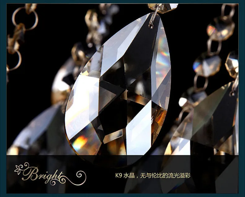 

Boho large Parlor chandelier crystal led lamparas villa living room light fixture cloth shade vintage E14 led candle chandeliers