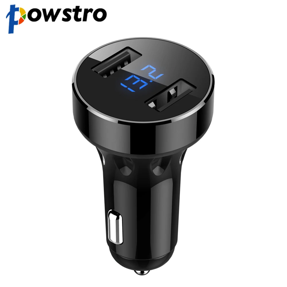 Автомобильное зарядное устройство Powstro Dual USB 4.8A с поддержкой умной зарядки для перезарядки различных устройств для IPhone samsung для Xiaomi для Ipad и т. Д