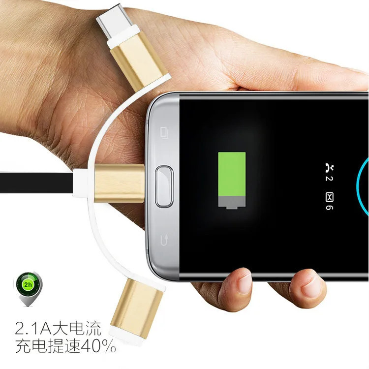 3 в 1 USB-кабель для зарядки Micro USB Type-C кабель IPhone XR Huawei Xiaomi Samsung м синхронизации
