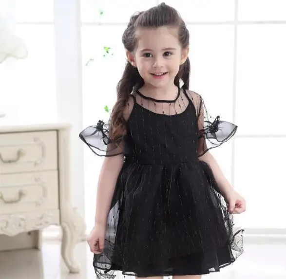 1005 # костюм для девочек белого и черного цвета кружевное вечернее платье с