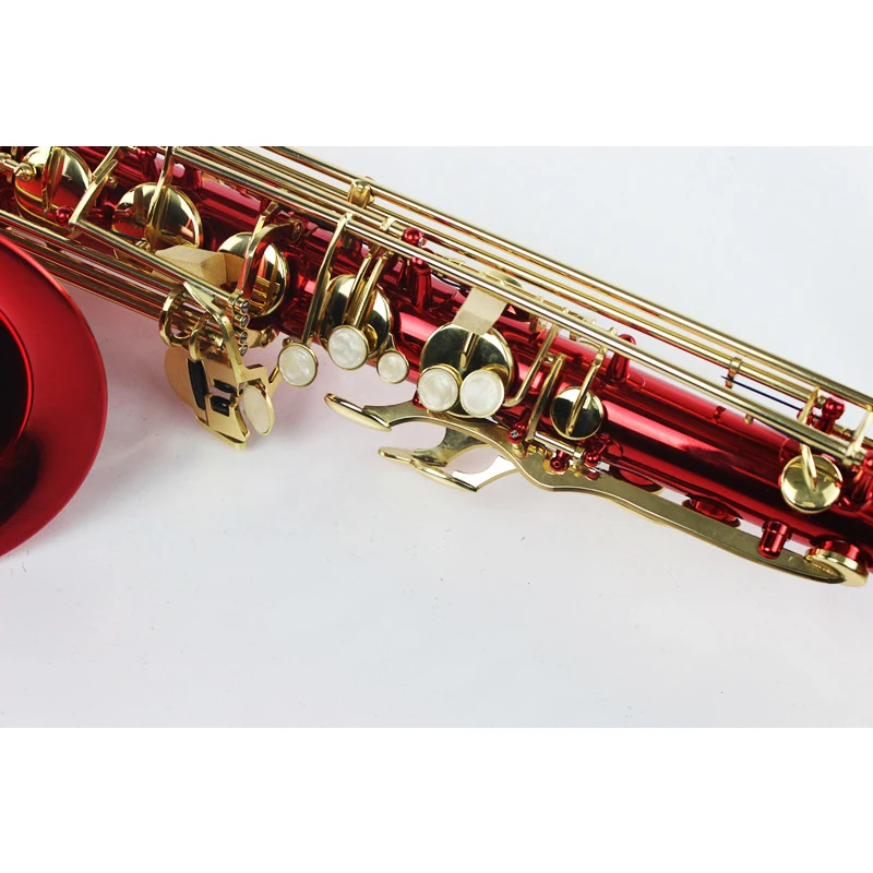 B flat альт саксофон поверхность красные лаковые Золотые ключи Sax Музыкальные