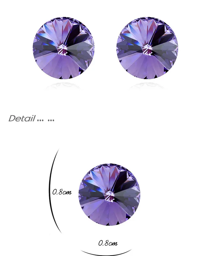 Круглые 0,8 см Кристалл от SWAROVSKI серьги-гвоздики лучший подарок для женщин ювелирные изделия Bijoux элегантный подарок