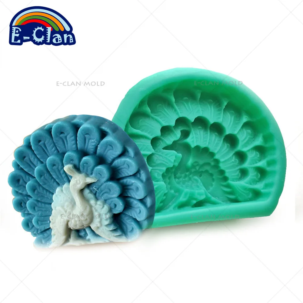 

Peacock Soap Silicone Mold For Cake Pudding Jelly plaster Dessert Chocolate Molds Cake Decorating Tools For Baking S0423KQ