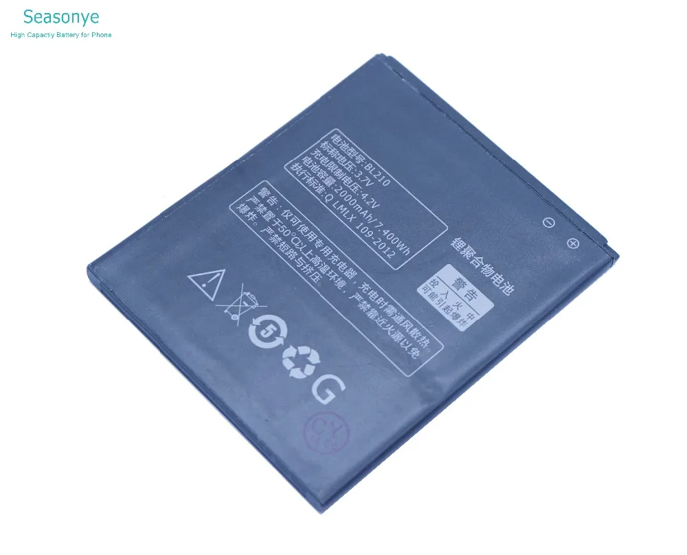 Seasonye 2000mAh / 7.400Wh BL210 BL 210 Сменный аккумулятор для Lenovo A536 A606 S820 S820E A750E A770E A656 A766 A658T S650 |