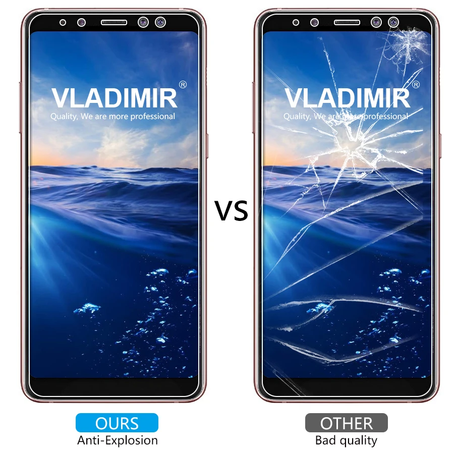 Vladimir Tempered Glass for Samsung Galaxy A8 2018 2.5D 9H Protective Film Screen Protector For + Clear | Мобильные телефоны и