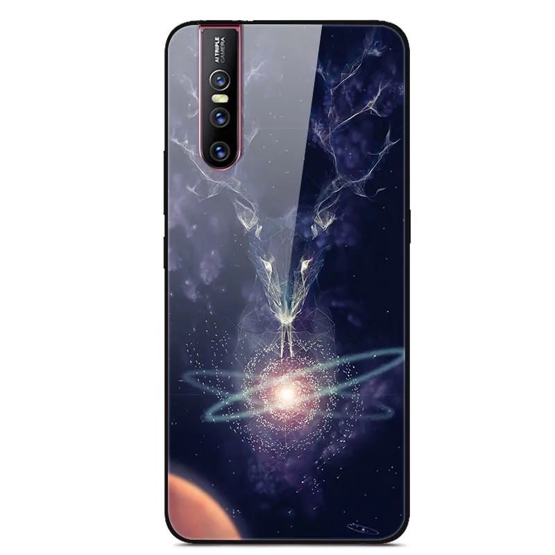 33 Чехол для VIVO V15 Pro, чехол VIVOV15 Pro из закаленного стекла с изображением планеты космос, стеклянный чехол на заднюю панель для VIVO V15 Pro V15Pro V 15 Pro, чехол - Color: 33