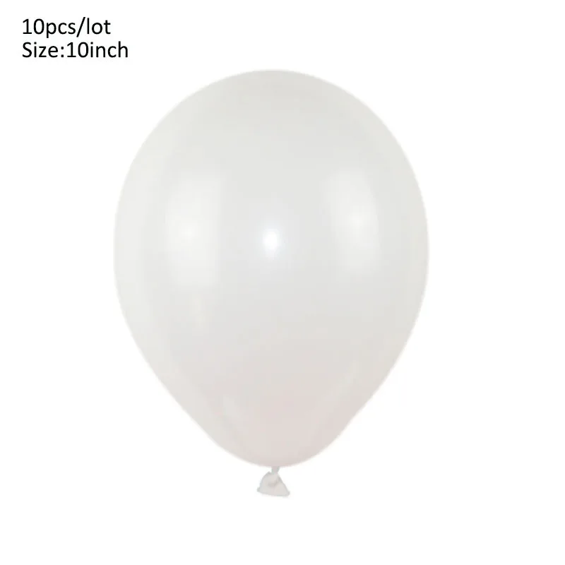 10pcs 10inch white Детский душ животные шарики для день рождения джунгли вечерние для вечеринки в стиле сафари Джунгли Тема вечерние шары Свадебная вечеринка Декор ребенок день рождения шар - Цвет: 10pcs 10inch white