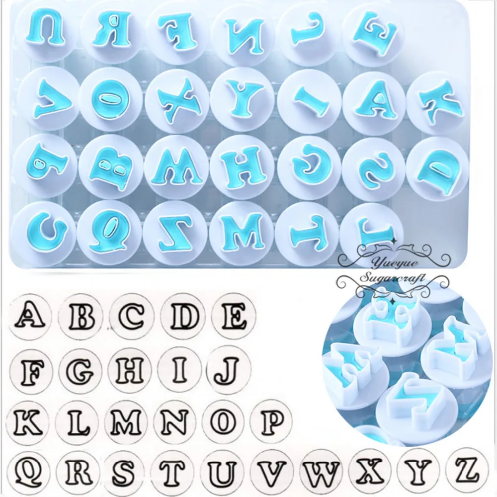 Yueyue Sugarcraft capitary/Letter/Number Пластиковая форма для вырезания формы для торта, помадка, инструменты для украшения торта