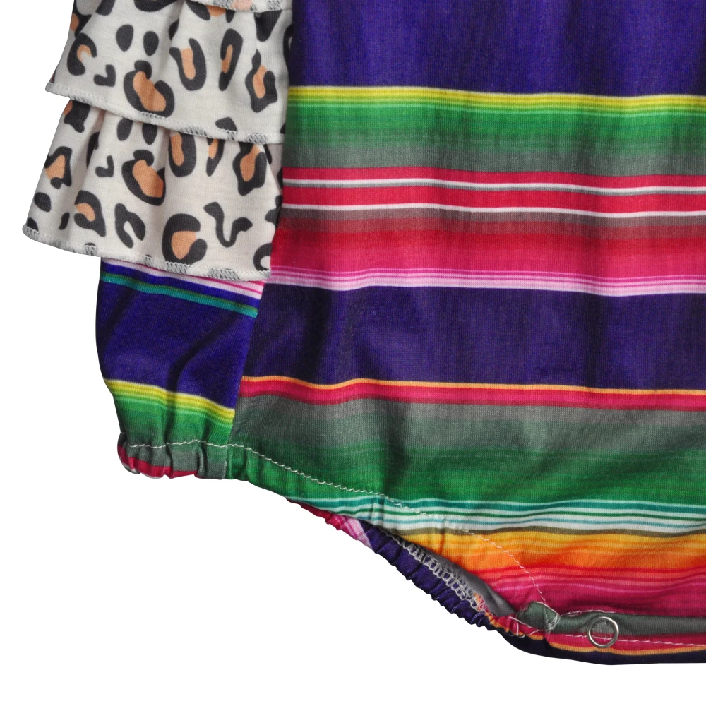 Baby Girl Romper 2019 Fashion Leopard and stripes Boutique cotton baby girl onesie GPF904-625-HY-1 | Детская одежда и обувь