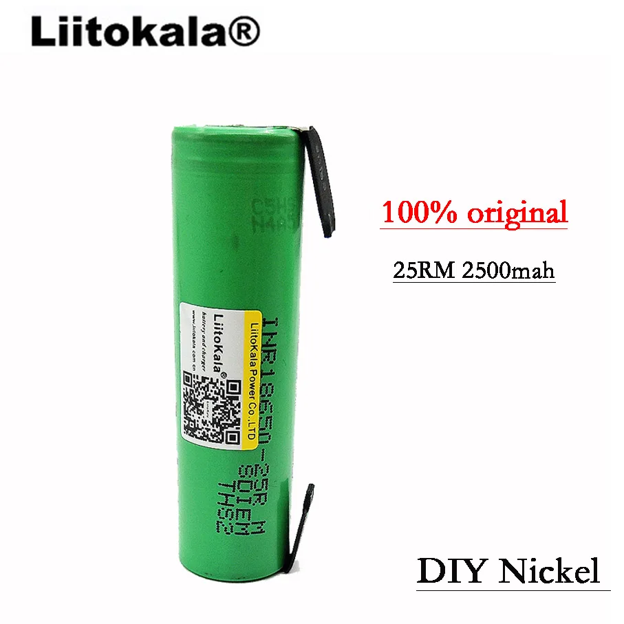 3 шт./лот INR1865025R Liitokala 18650 аккумулятор 2500 мАч 3,6 в разряд 10 А выделенная батарея питания+ DIY никель S