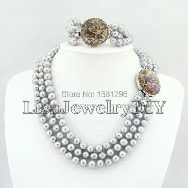 

Fashion Shell Pearl Beads Jewelry Sets Shell Pearl Necklace Bracelet Sets Free Shipping HD1504
