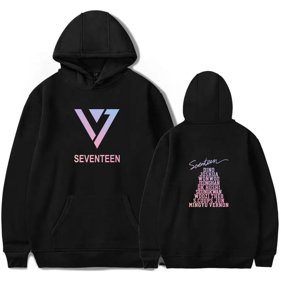 Толстовка с капюшоном Kpop SEVENTEEN Fans толстовка для женщин и девочек футболка принтом