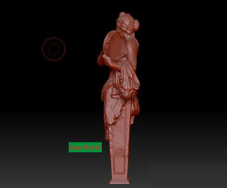 3D модель в формате stl скульптура с твердым вращением модели для станка ЧПУ