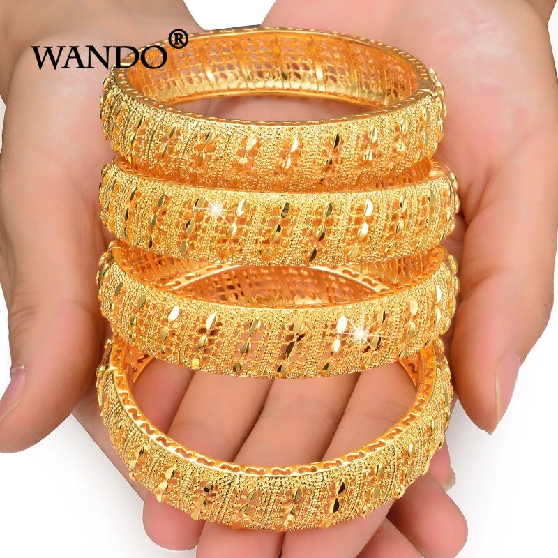 WANDO 4 шт./лот Эфиопский/Нигерия Дубай золотой цвет перевернутая форма широкие