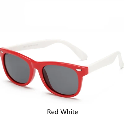 Red White Ralferty TR90, гибкие детские солнцезащитные очки, Поляризационные детские защитные солнцезащитные очки, UV400, очки для младенцев, oculos de sol, оттенков - Цвет линз: Red White