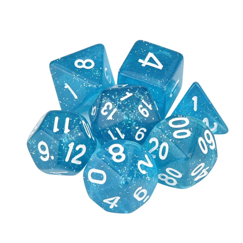 7 шт./компл. многогранные кости TRPG игра D4 D20 многосторонний с цифрами 2 5 см