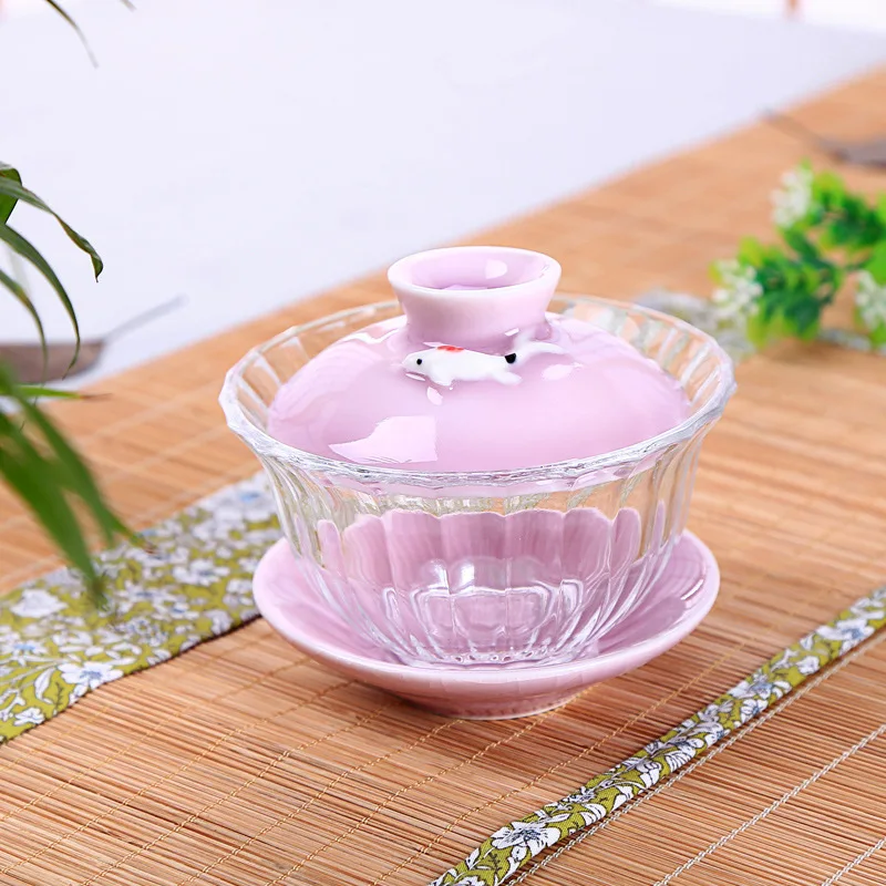 Moylor чайный набор кунг фу стеклянная чаша с кристаллами Gaiwan Celadon ceramicсанкai чашка