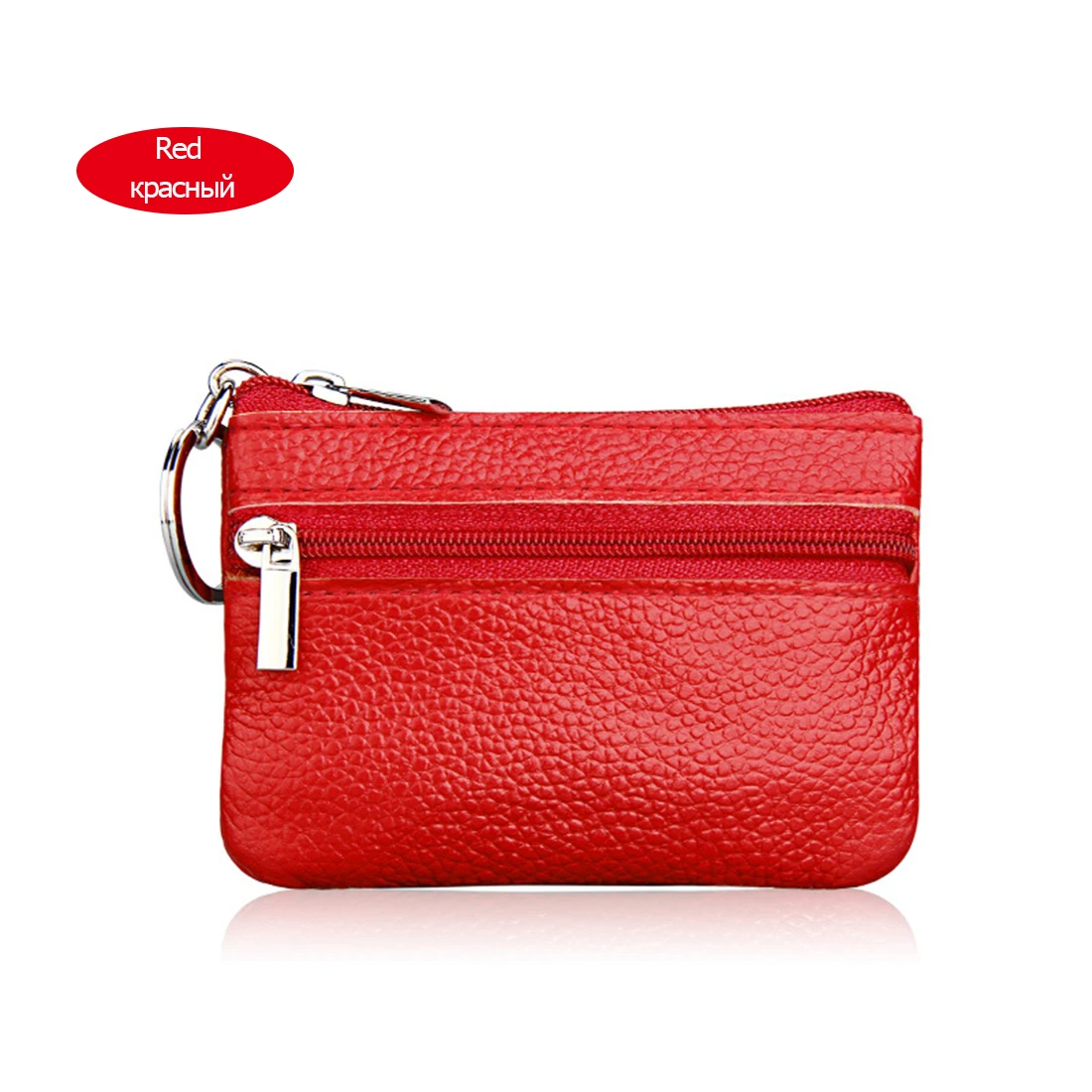 red HMILY маленький женский кошелек для мелочей милые мини Кошельки для монет женские из натуральной коровьей кожи карман для монет Cowskin Key Holder - Цвет: red