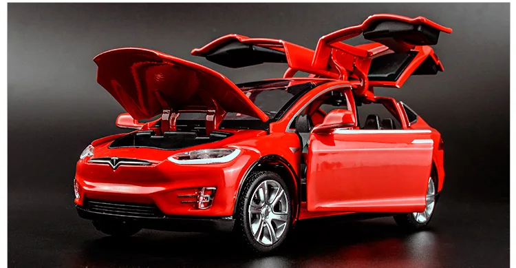 Tesla модель X S металлический литой автомобиль литой под давлением игрушечный автомобиль с откидной спинкой мигающий музыкальный подарок 1:32 игрушечный автомобиль для детей Подарки
