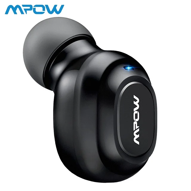 Черный Mpow EM13 Bluetooth наушники мини Беспроводные Наушники V4.1 Bluetooth наушники с микрофоном 6 часов воспроизведения для iPhone 7/iPhone X - Цвет: Черный