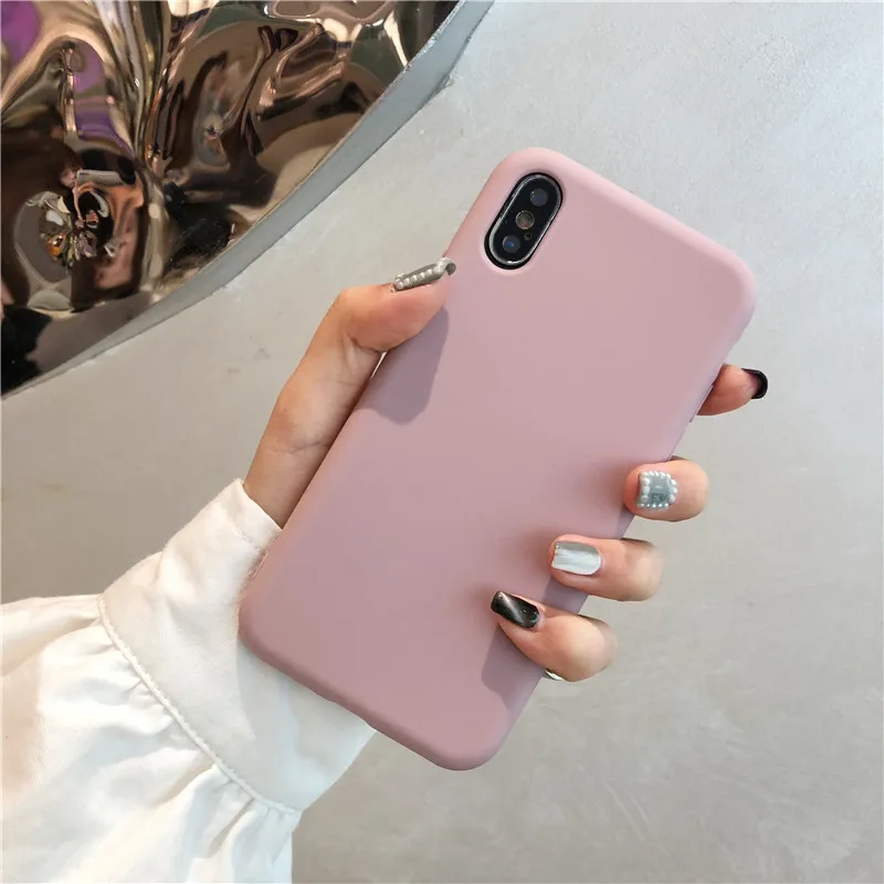 Чехол яркого матового цвета для iPhone 7, 8 Plus, 6, 6 S X, Мягкая силиконовая задняя крышка из ТПУ для iPhone X, чехол XR, XS MAX, чехол для телефона, Capa