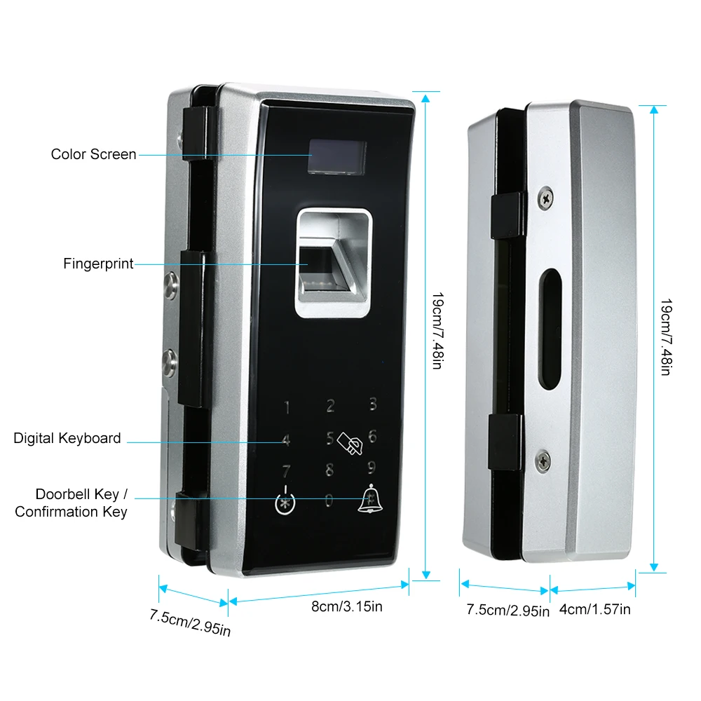 Дверной смарт замок со сканером отпечатков пальцев и сенсорной