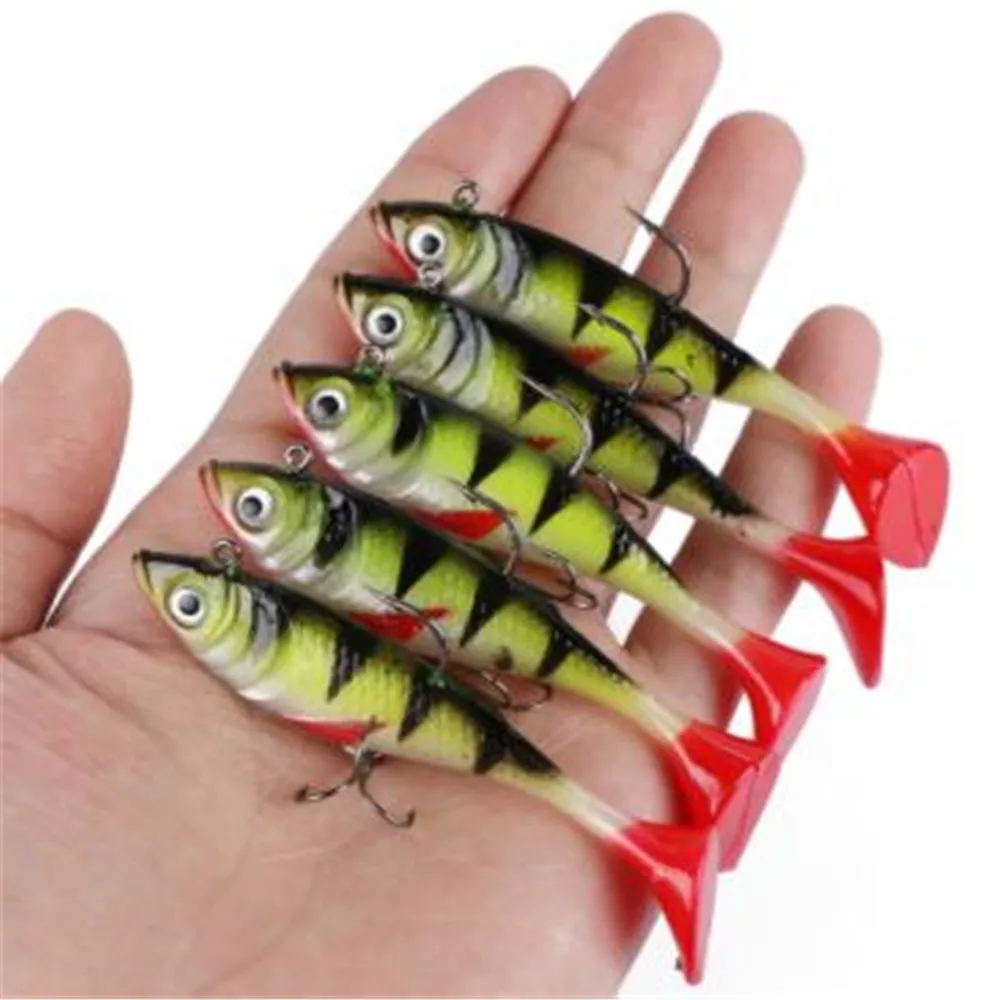 3D глаза привести FishingT хвост мягкие Блесен с 8 см/12g наживки искусственная наживка