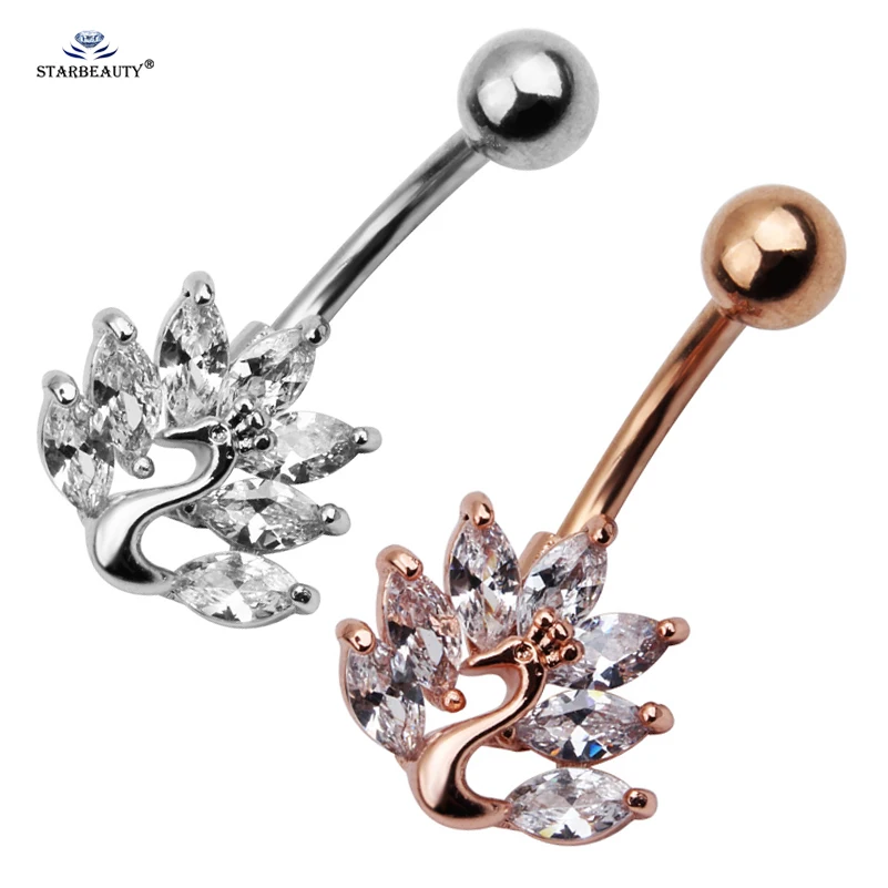 1 шт. Bijoux (украшения своими руками) Павлин Живота Piercing Nombril розовое золото живота