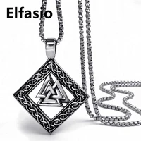 mens boys valknut odin s symbol of norse viking warriors amulet pendant with 18 30 necklace chain jewelry