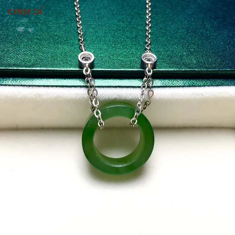 Сертифицированное подвескаиз натурального камня jade Jasper инкрустированное серебро 925 пробы счастливое колье с кулоном ведьмы зеленый высокое качество чудесные подарки
