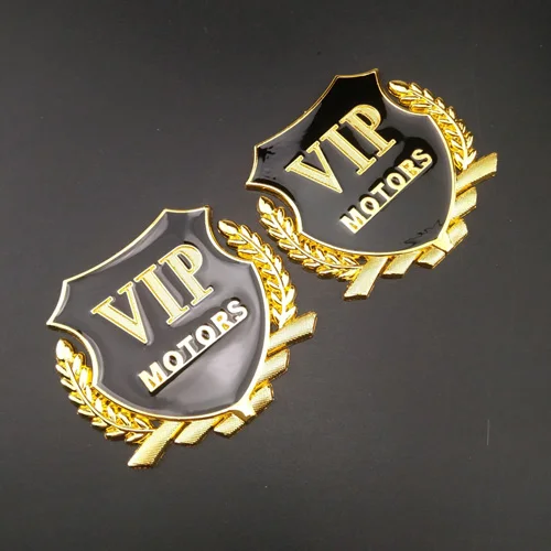Золотой 2 шт./партия 3D металлические наклейки для стайлинга автомобилей VIP Эмблема для Nissan Teana X-Trail Qashqai Sunny Tiida Sunny March Мурано - Название цвета: Золотой