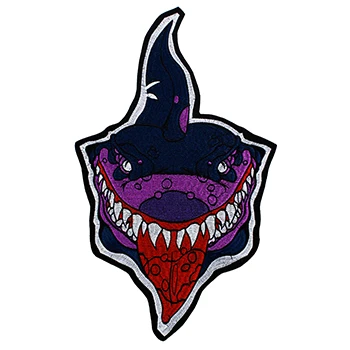 shark 1 шт. вышивка Крылья Череп Акула патч мотоцикл патч Байкерский значок панк большие вышитые железные нашивки для одежды TH1533 - Цвет: shark