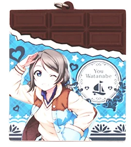 Love Live Lovelive Sunshine Aqours Anime Yoshiko Hanamaru You Dia Ruby Riko Kanan Mari Valentine Chocolate Strap Rubber Keychain - Цвет: 2 Watanabe You