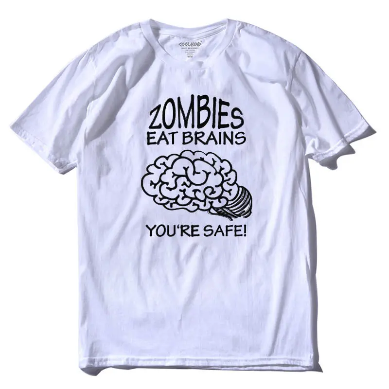 Повседневная Свободная футболка с круглым вырезом и изображением зомби Мужская