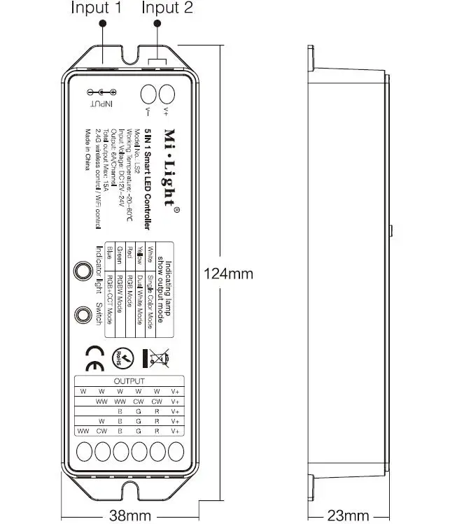 Milight 2,4G беспроводной 8 Zone FUT089 RF пульт дистанционного управления B8 настенная сенсорная панель LS2 5в1 умный светодиодный контроллер для RGB+ CCT светодиодной ленты