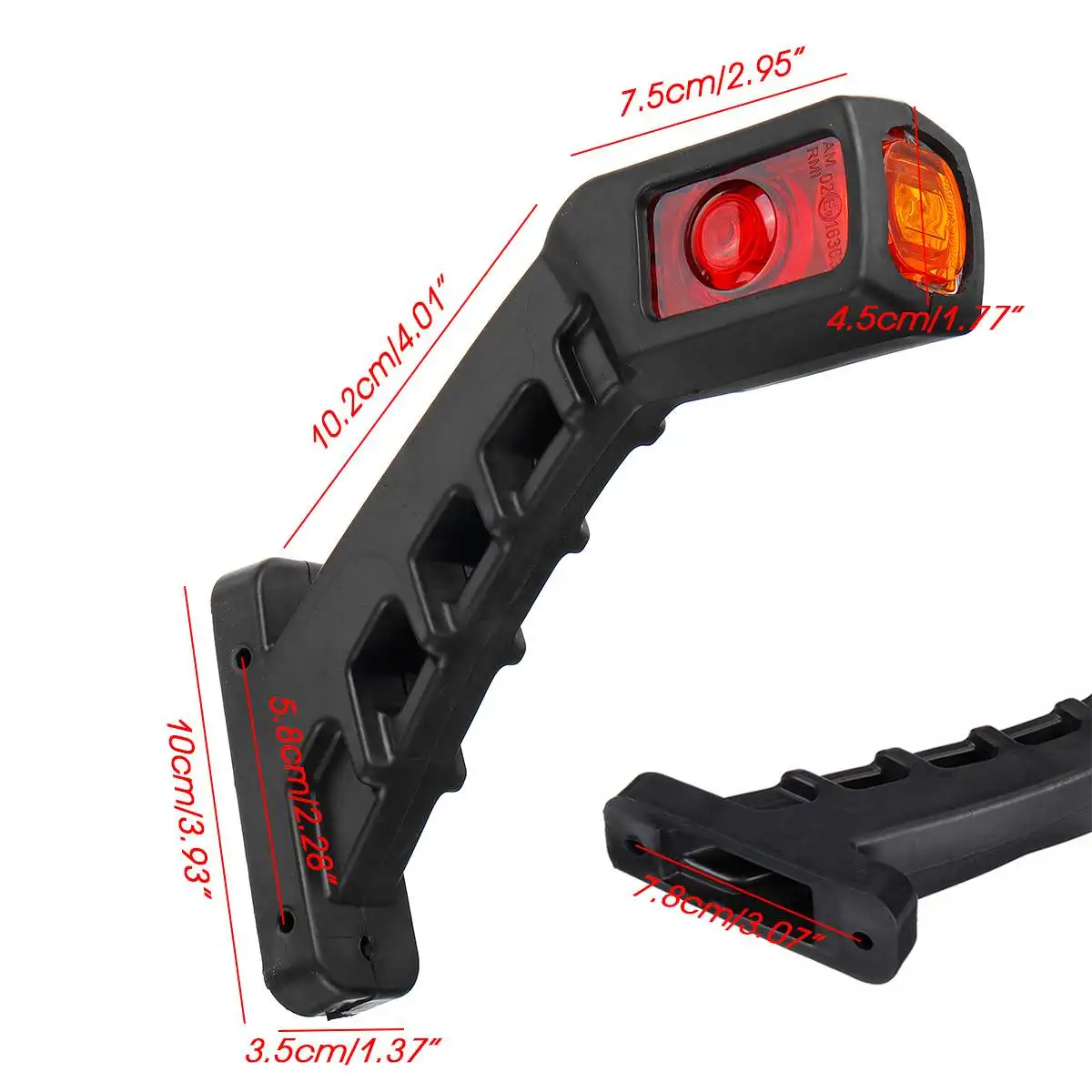 

2pcs 12V 24V LED Car Truck Side Marker Light Signal Indicator Lamp 3 Side for Trailer Lorry Bus Van