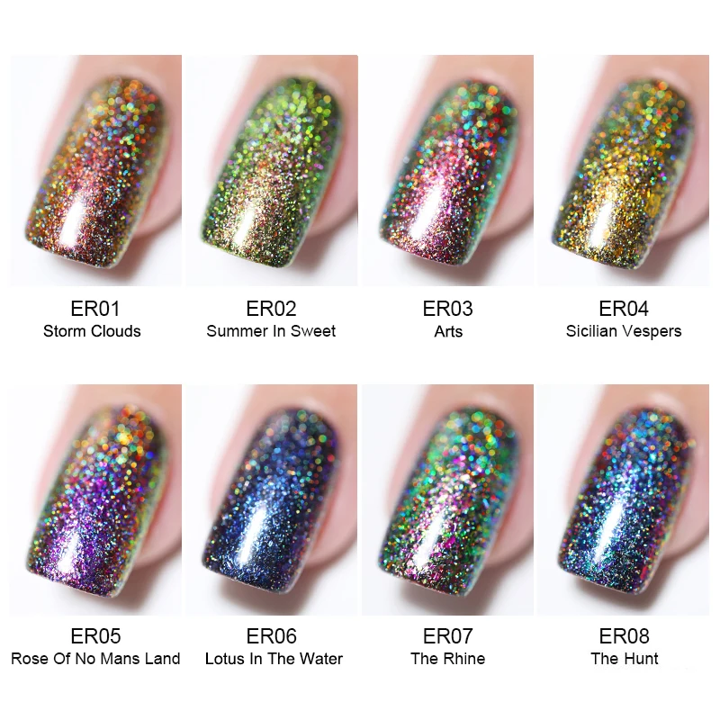 BORN PRETTY 6 мл Павлин голографический лак Holo лак для ногтей цвета черная основа
