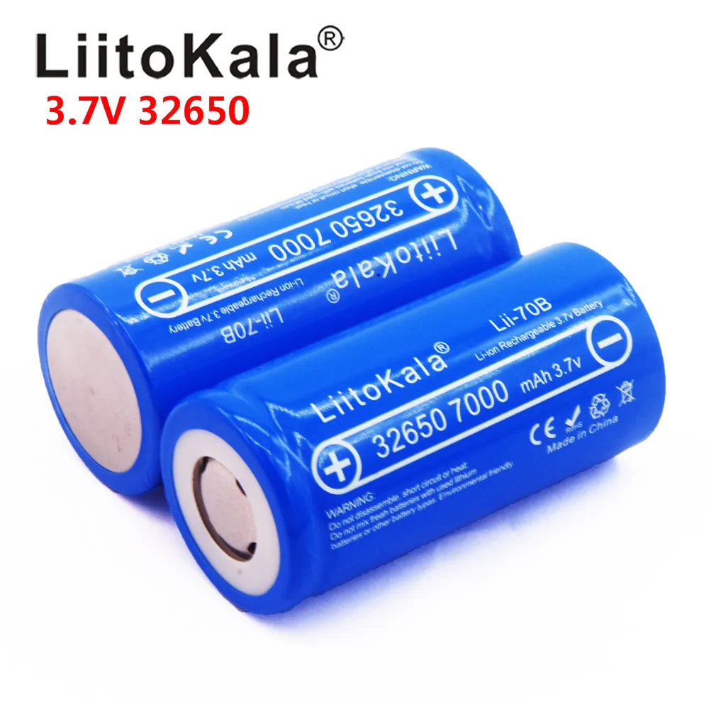 LiitoKala Lii 70B 3 7 в 32650 7000 мАч литий ионная аккумуляторная батарея 20А непрерывный