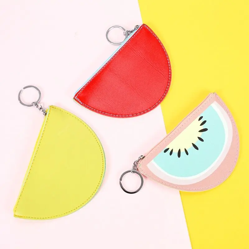 Фрукт Арбуз Лимон милый кошелек для монет Детский девочек мягкий из