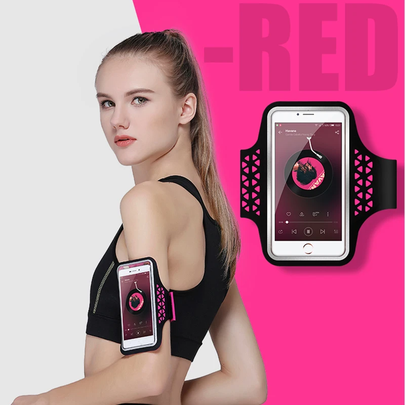 HSK92 Rose Red HAISSKY спортивный нарукавный чехол для телефона iPhone XS 11 Pro Max 6 7 8 Plus для бега Brassard повязка на руку для samsung S10 S9 S8 Plus Xiaomi - Цвет: HSK92 Rose Red