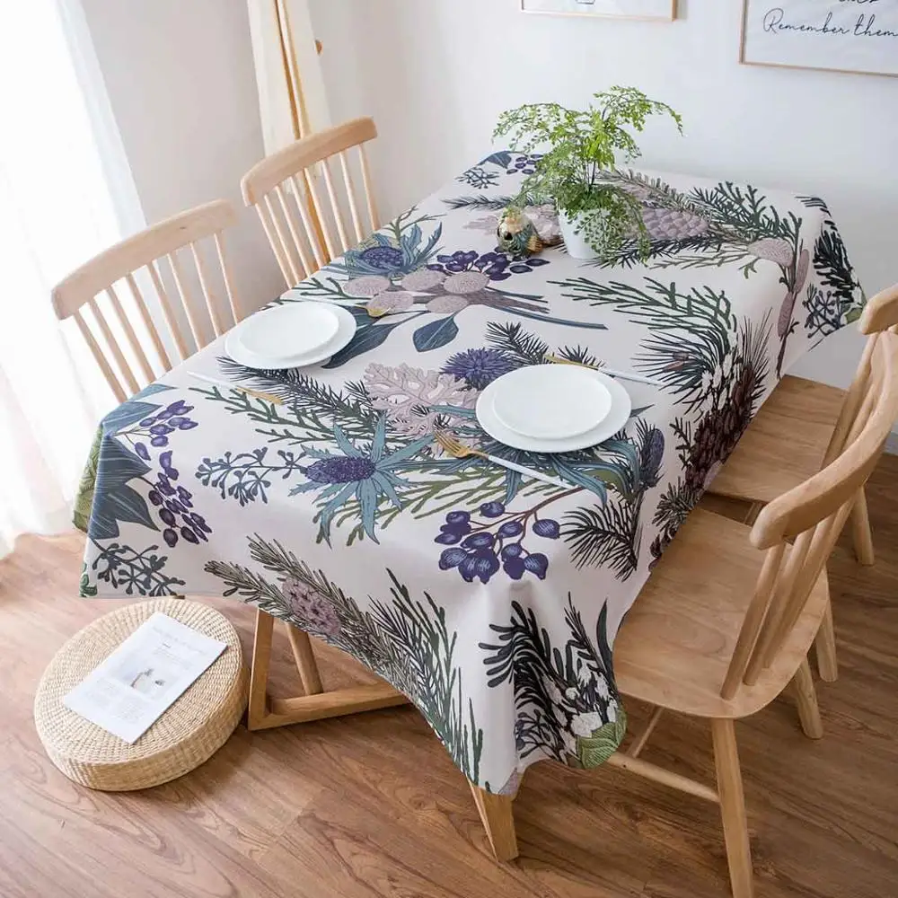 Водостойкая скатерть из льна полиэстера прямоугольной формы для украшения