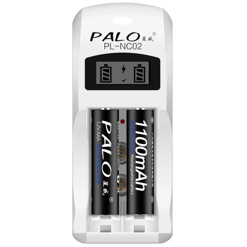 Умное быстрое зарядное устройство Palo с ЖК дисплеем стандартное 4 перезаряжаемыми