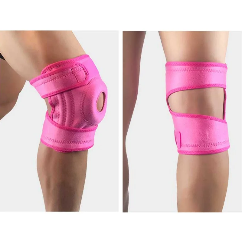 

1pc Knee Pad Sleeve Protective Pad Spring Support Anti-slip Anti-sprain Adjustable Leg Wrap Warmer Outdoor Protector