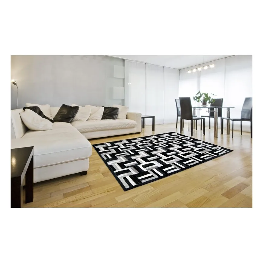 Красивый ковер из натуральной воловьей кожи с натуральным мехом коровы